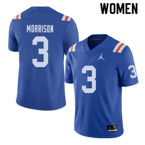 Jordan Brand Women #3 Antonio Morrison Florida Gators Throwback Alternate College Football Jerseys